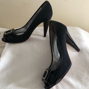 Dolce Gabbana Open Toe Black Heels